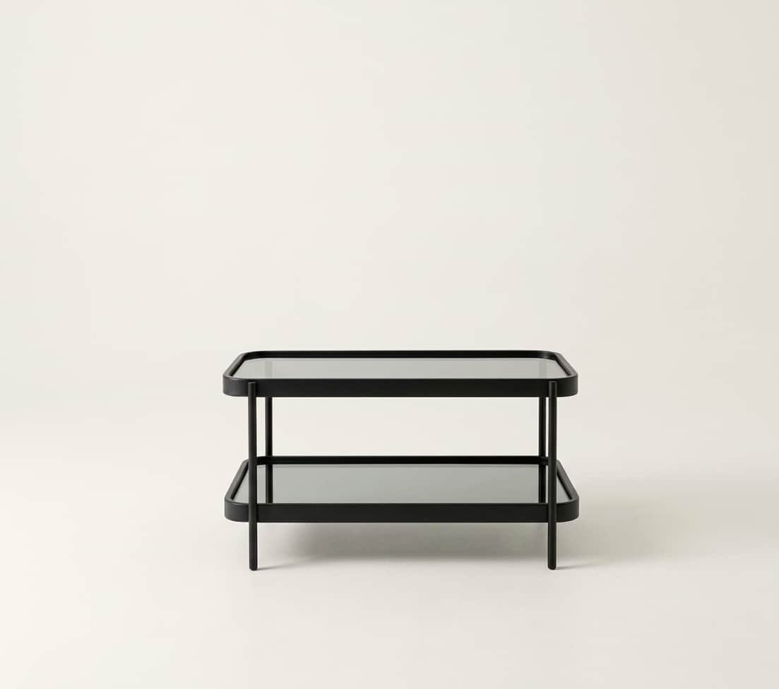 Linnéa – Table basse noire à deux niveaux