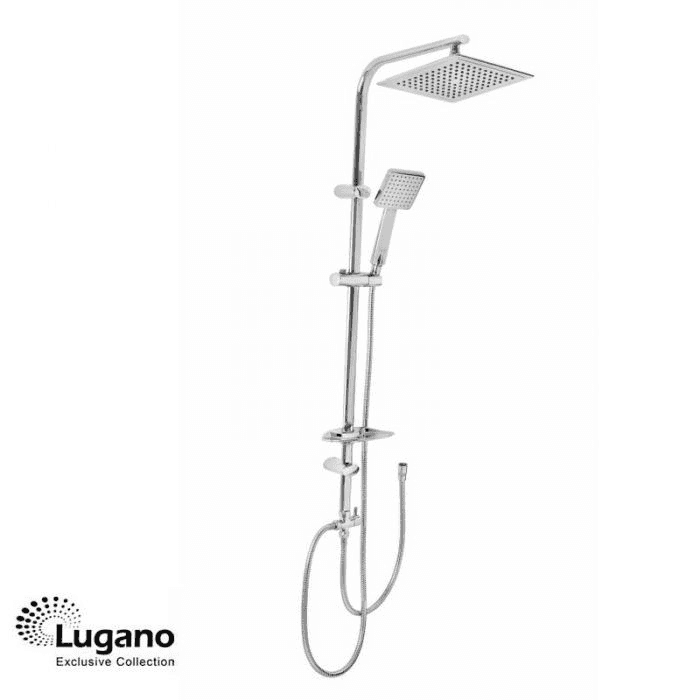 Lugano Square Shower Indulgence System - Rain Shower Head and Handheld Sprayer in Chrome Finish