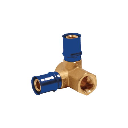 مقبس مزدوج 90° MG للضغط مع التلحيم الداخلي (1/2″، أحجام 16–20 مم، يمين/يسار) Golan Industries