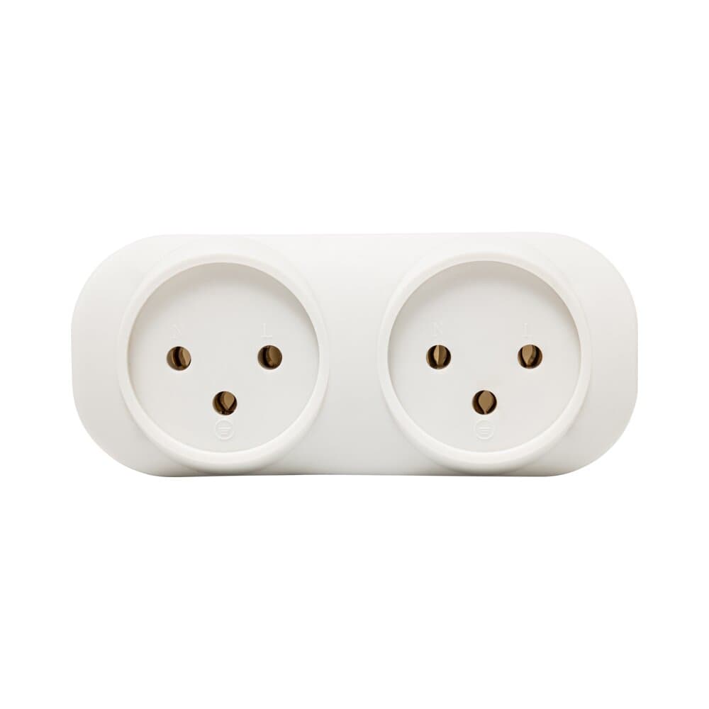 2-Socket Horizontal Splitter for Israeli Plug White Nisko