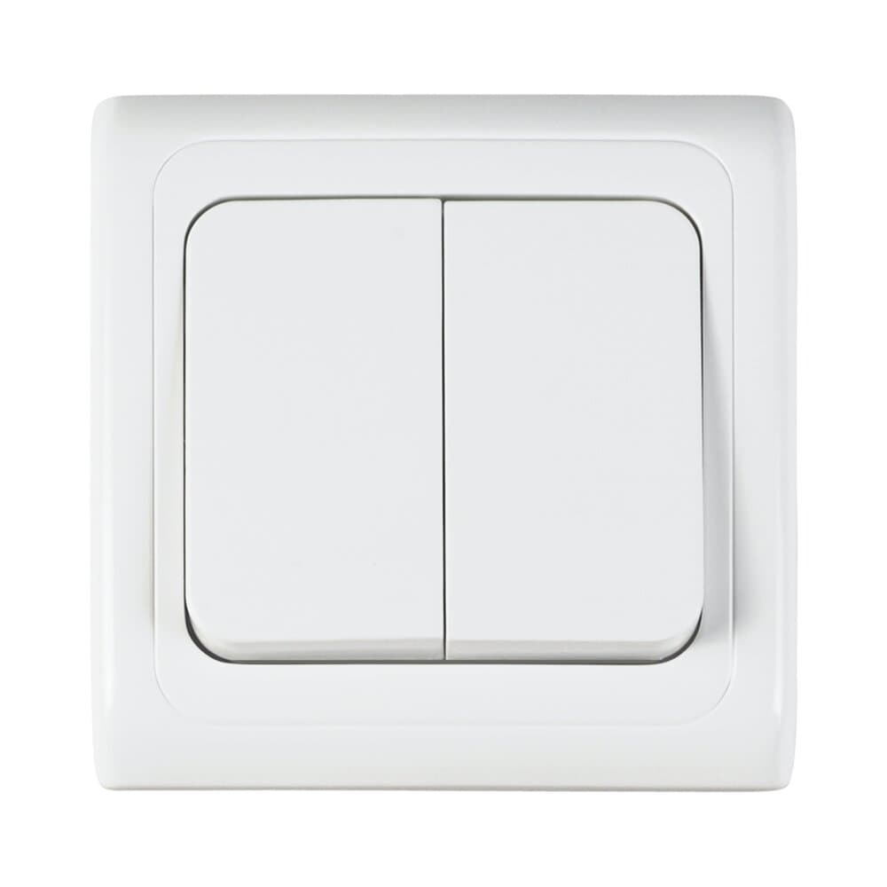 Double Switch Under Plaster Saphir White Nisko