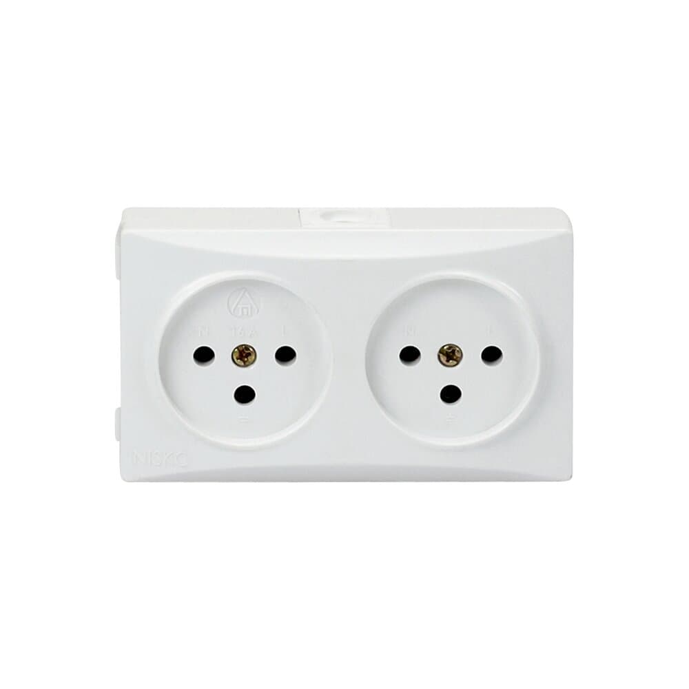 Compact N-NB2 Plaster-Mounted 2-Socket Box Nisko
