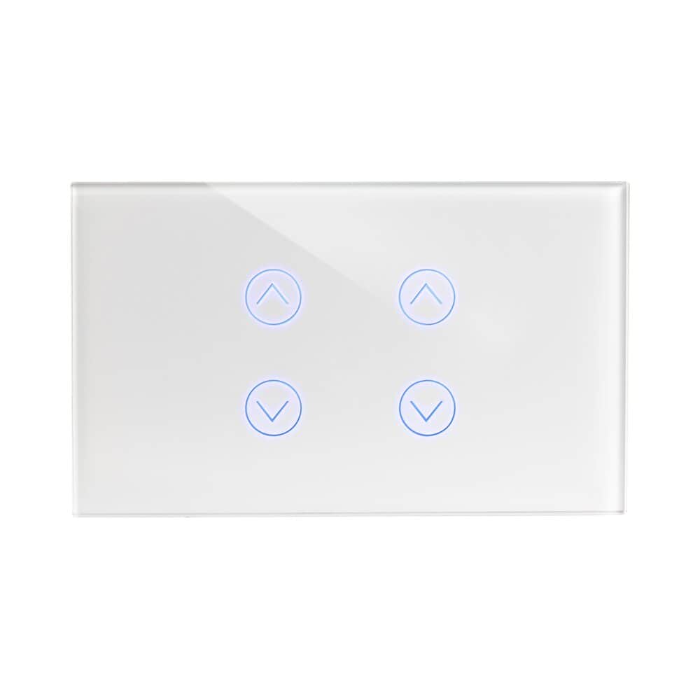 Smart Touch Switch for 2 Blinds White Glass 3 Module ZIGBEE Nisko