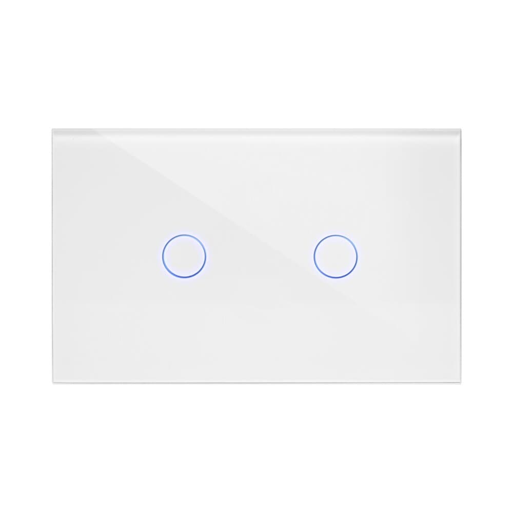 مفتاح لمس ذكي للإضاءة 2 زر زجاج أبيض 3 وحدات ZIGBEE Nisko