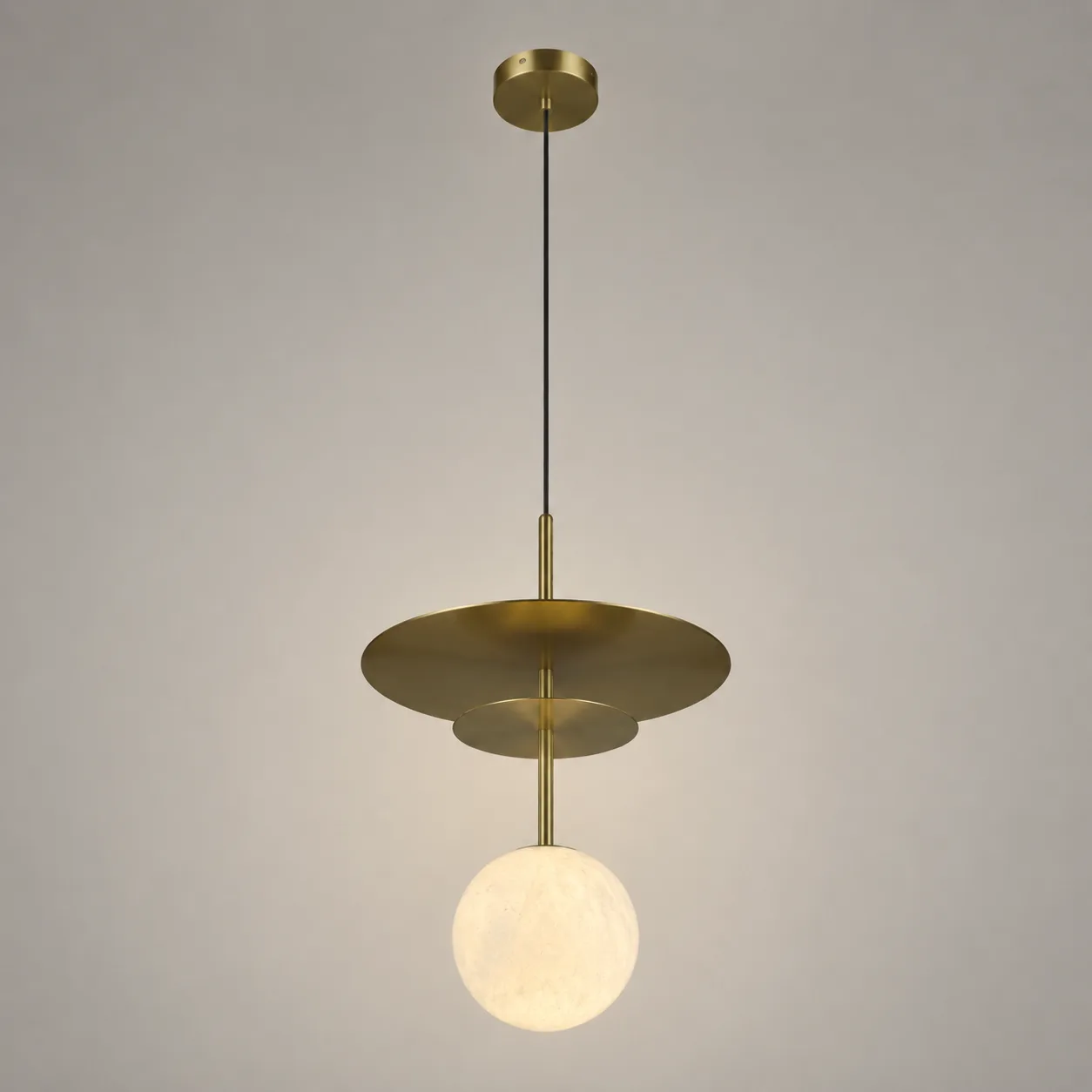 Zohar – Designer Pendant Light Fixture Made of Natural Alabaster Stone from Spain + Aluminum – 2