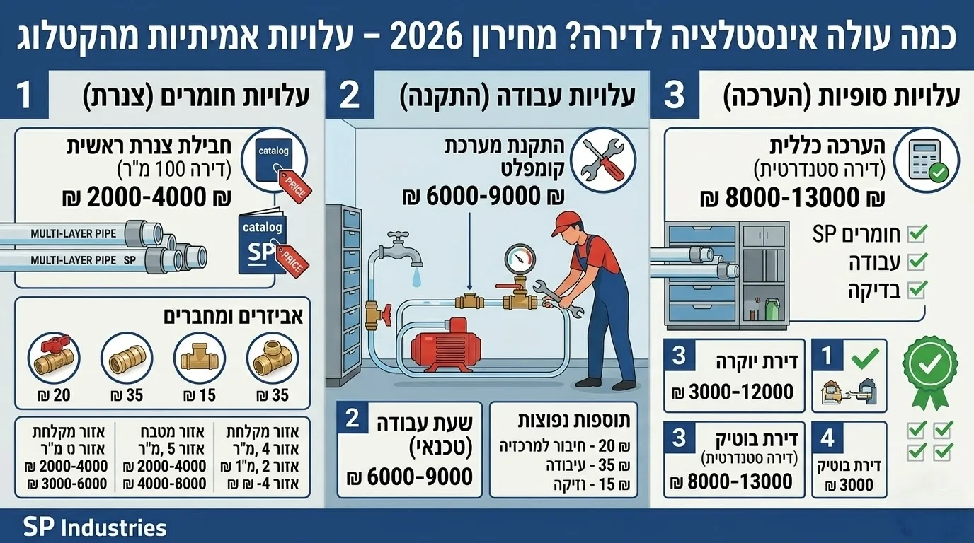كم تكلف تركيب السباكة لشقة؟ كتالوج أسعار SP 2026 – التكاليف الحقيقية من الكتالوج