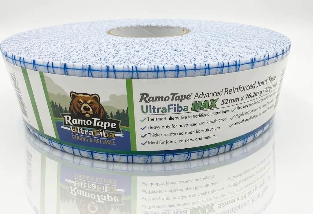 شبكة + فيبا 76م احترافية لألواح الجبس RamoTape UltraFiba Max – قوية جدًا، مقاومة للتشققات