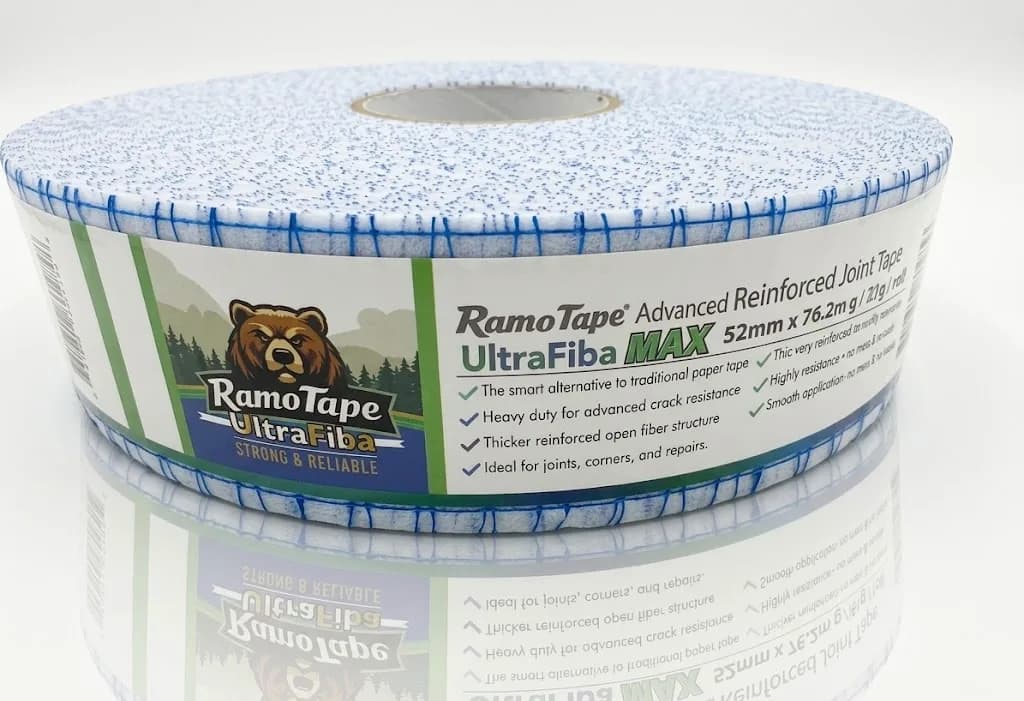 شبكة + فيبا 76م احترافية لألواح الجبس RamoTape UltraFiba Max – قوية جدًا، مقاومة للتشققات