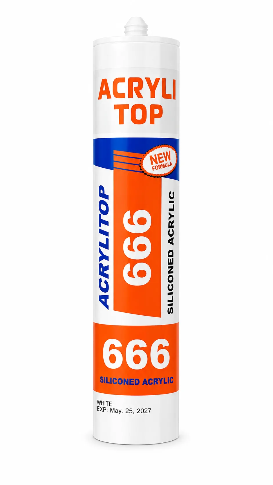 ACRYLTOP 666 – أكريليك احترافي من السيليكون أبيض 280 مل