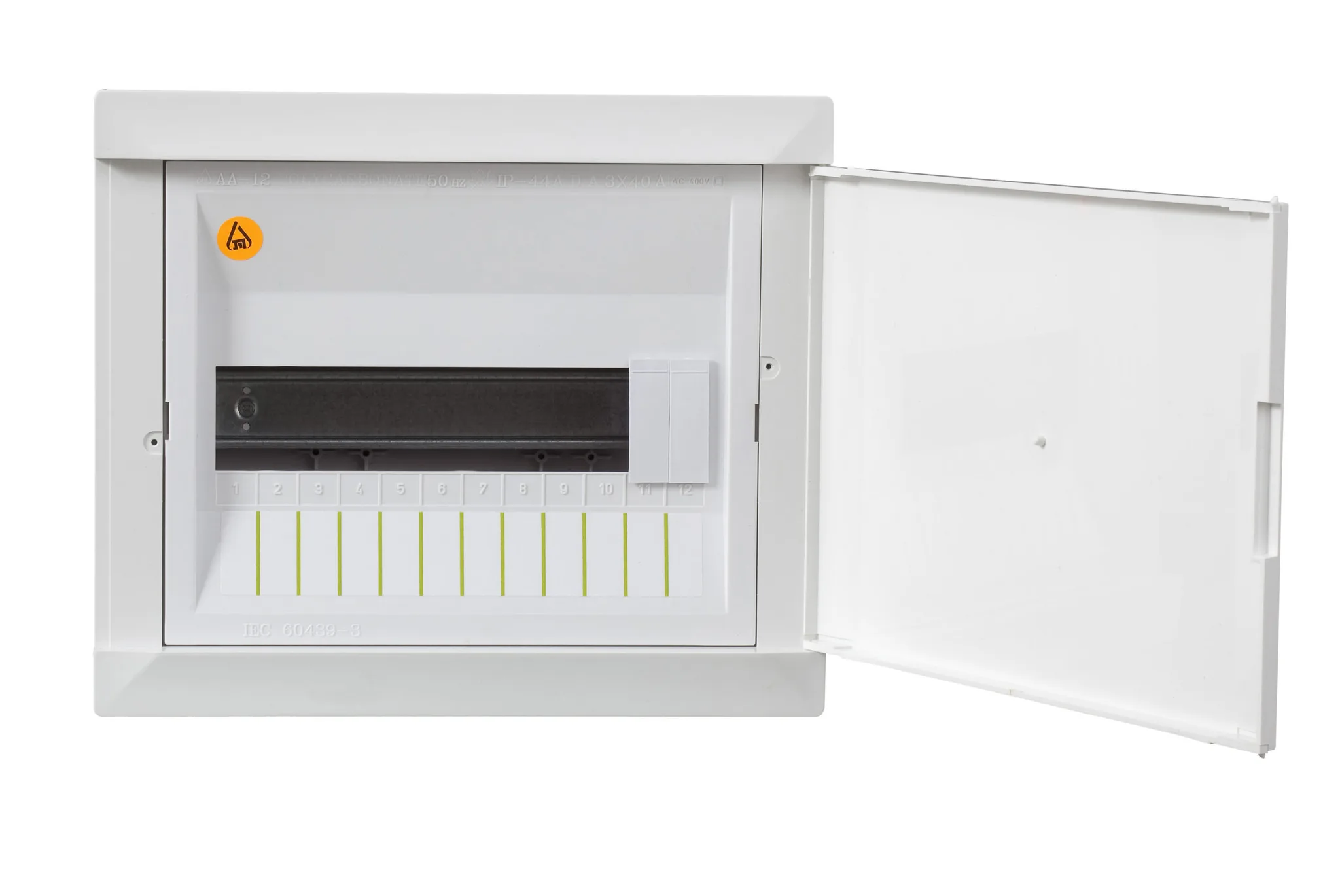 Surface-mounted electrical panel with door, white, 12 modules - Adaplast (Ada)