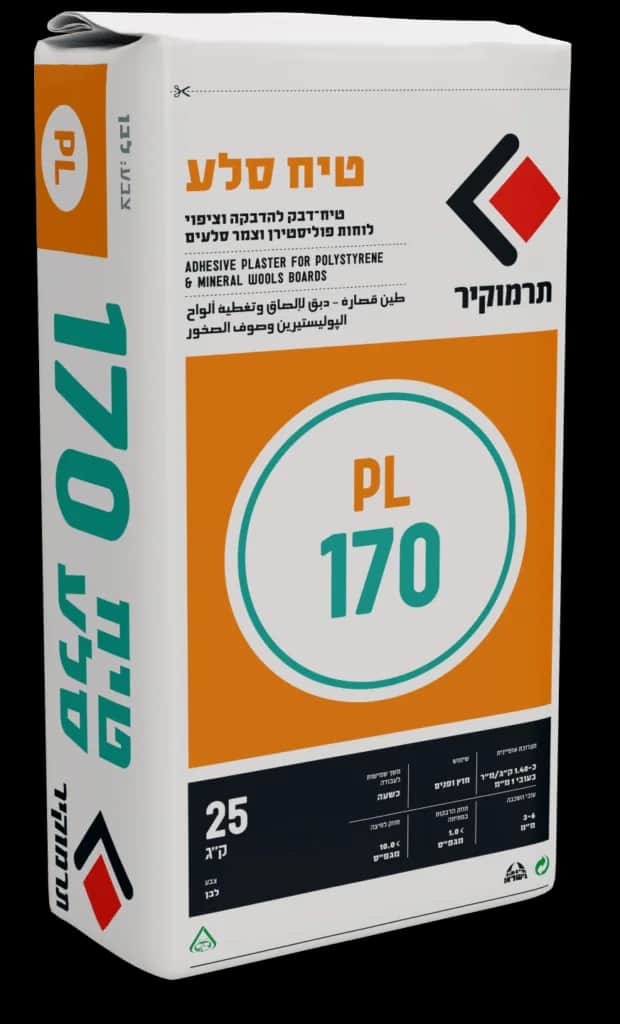 תרמוקיר 170 PL — טיח-דבק ללוחות פוליסטירן וצמר סלעים Termokir