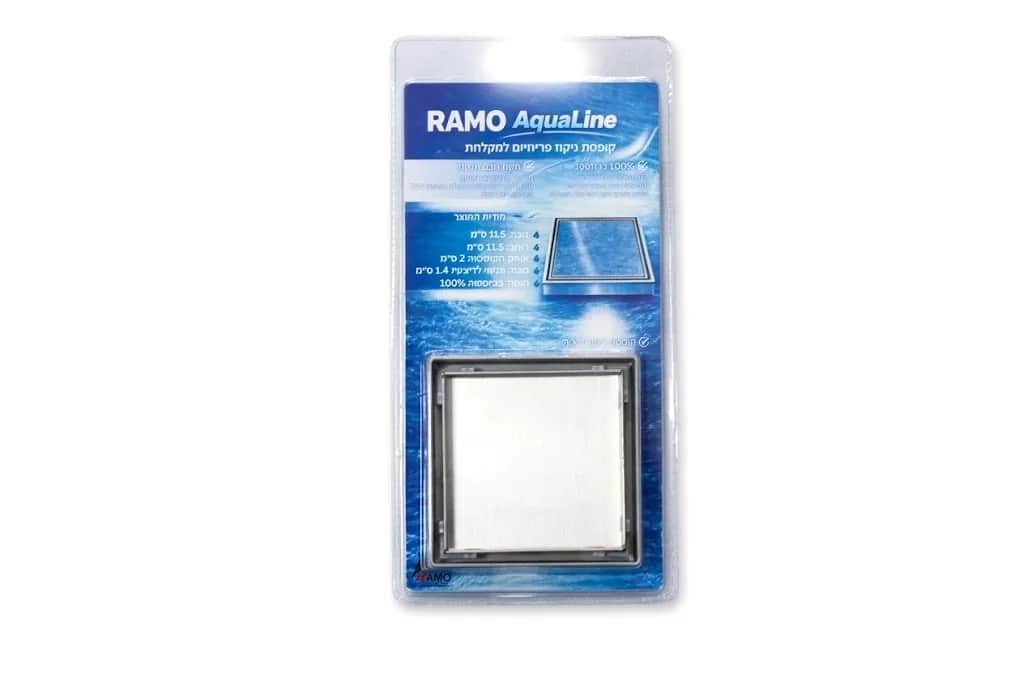 قناة تصريف مربعة RAMO AquaLine 11.5x11.5 سم من الفولاذ المقاوم للصدأ (SS)