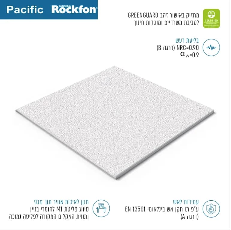 Акустическая панель Rockfon Pacific из минерального камня, подвесная система — Толщина 1.5 см