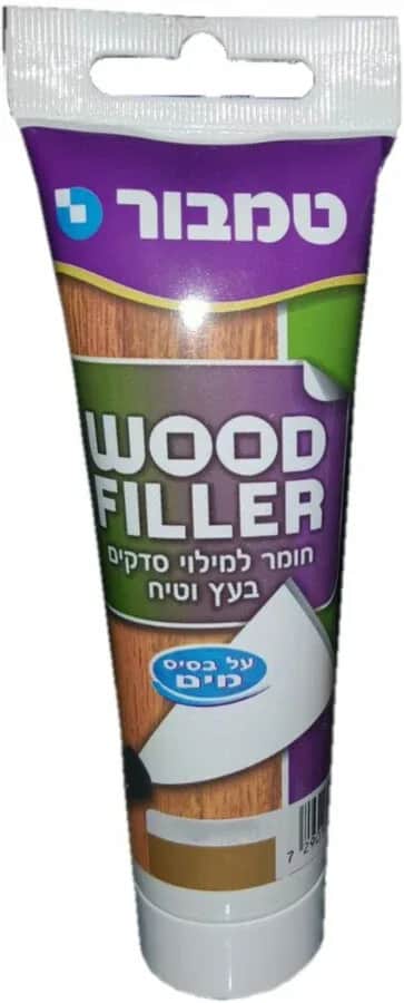 משחת מילוי WOOD FILLER גוון מהגוני 250 גרם – חומר מקצועי למילוי סדקים בעץ ובטיח על בסיס מים 250 גרם