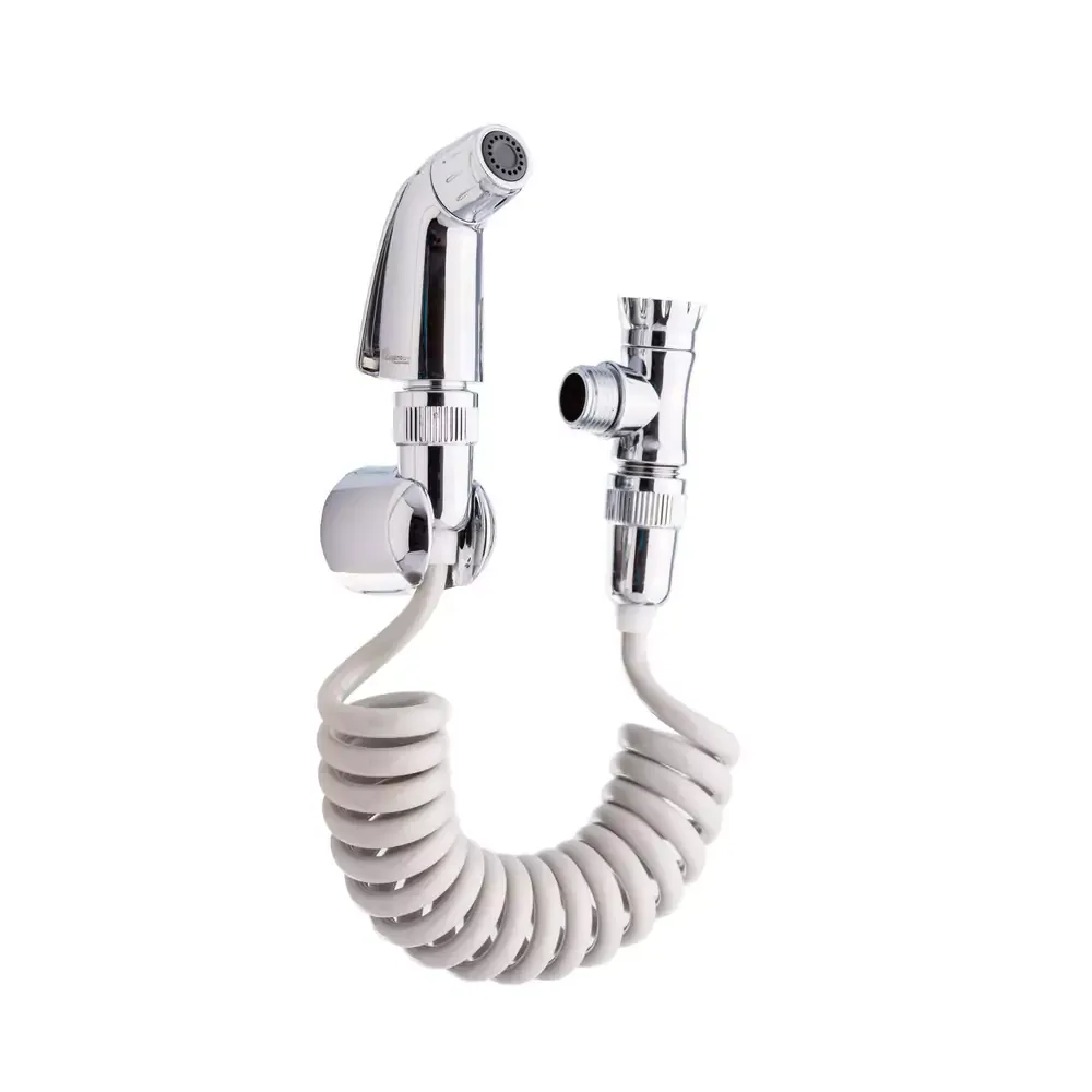 Atna Toilet Cleaning System with Chrome Finish - Includes 2m Spiral Hose Lugano