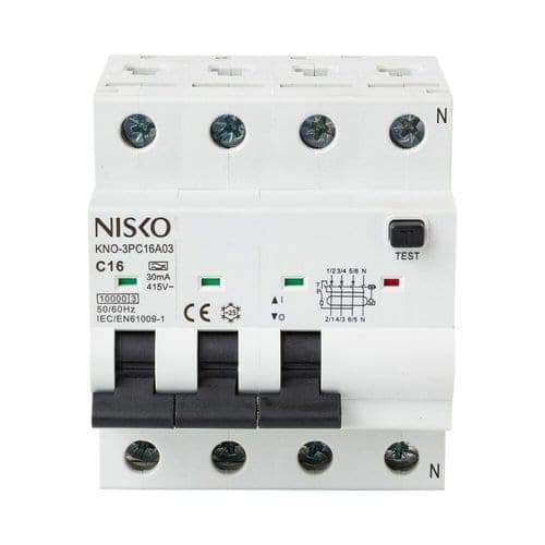 Nisko - RCBO KNO 3P Residual Current Circuit Breaker + MCB 10KA — 4 versions to choose from