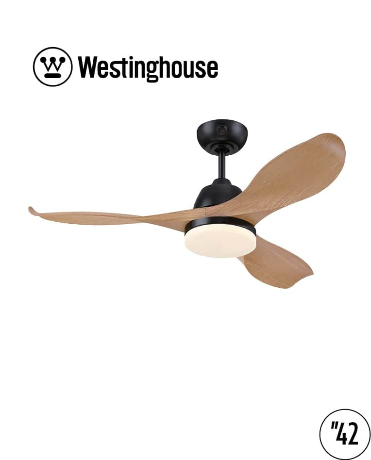 מאוורר תקרה 42" ERICA אריקה WESTINGHOUSE — שחור מט · דמוי עץ אלון