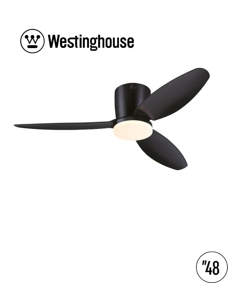מאוורר תקרה 48" Westinghouse וסטינגהאוז CARLA קרלה + שלט + תאורה לד 28W - שחור מט