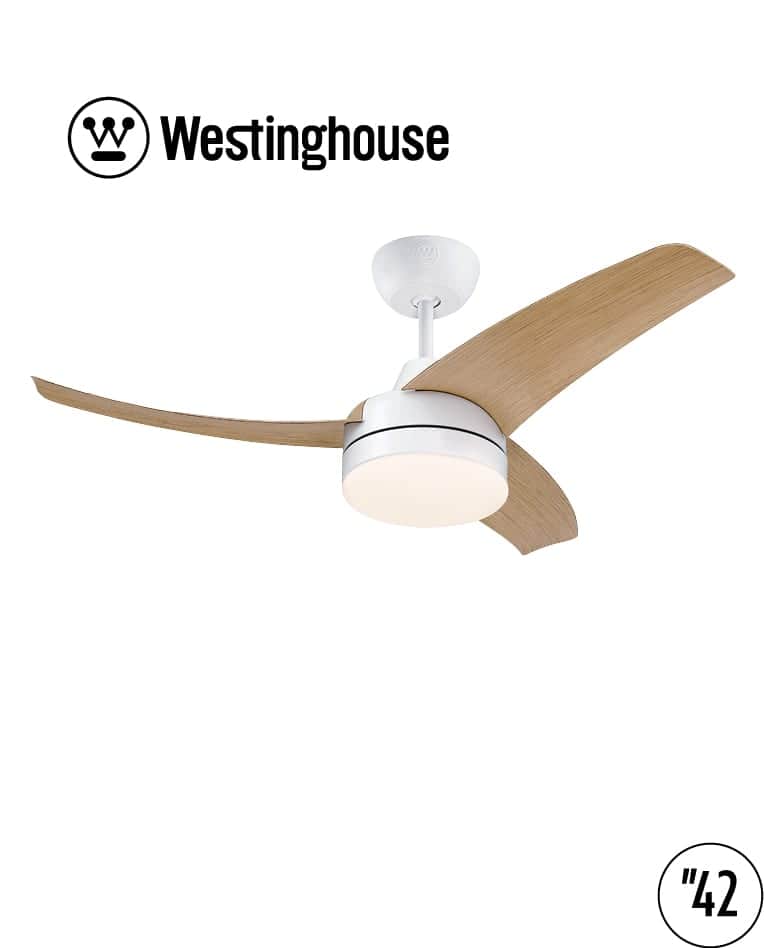 מאוורר תקרה 42" LONGWOOD לונגווד WESTINGHOUSE — לבן מט · דמוי עץ אלון