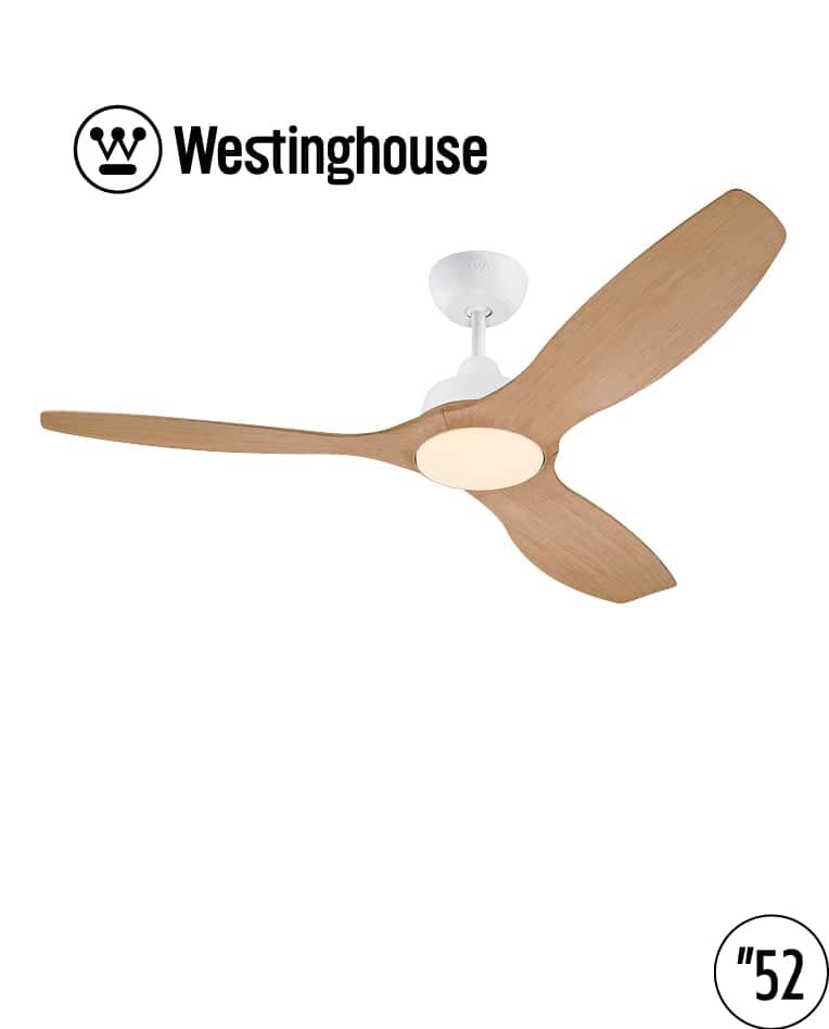 מאוורר תקרה 52" MONTANA מונטנה WESTINGHOUSE — לבן מט · דמוי עץ אלון