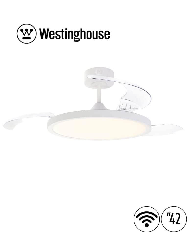 מאוורר תקרה 42" LAGUNA לגונה WIFI WESTINGHOUSE — לבן מט · שקוף · WiFi