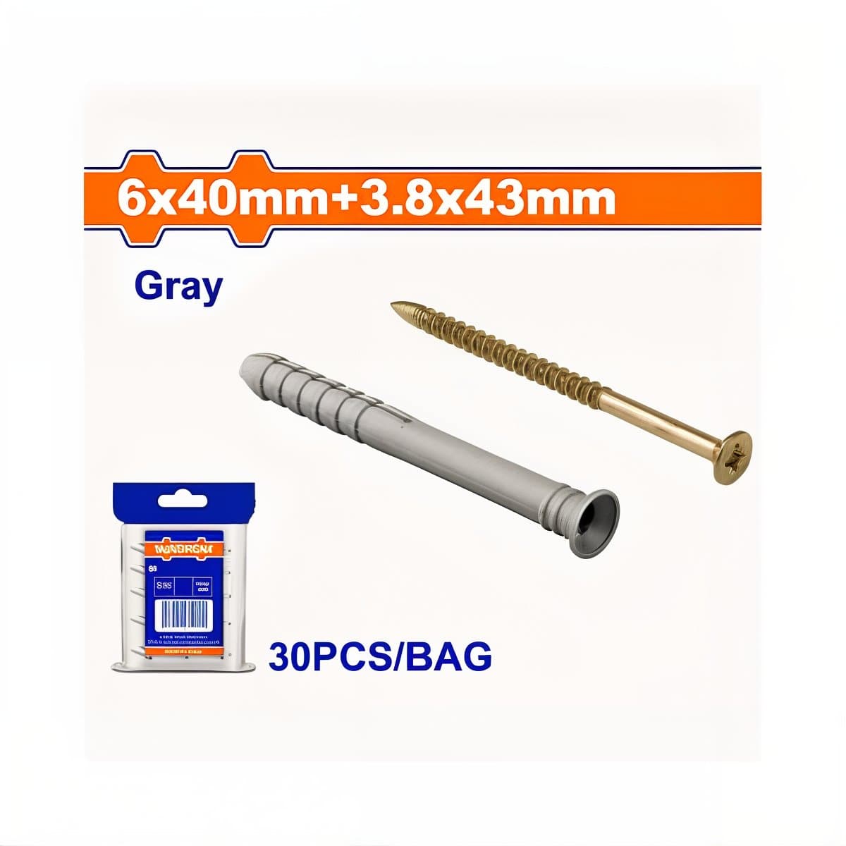 Hammer-in anchor - 6/40 mm - 30 pcs – strong and durable fastening