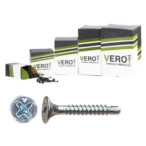 בורג גבס מגולוון ראש קודח VERO – אורך 25 ס"מ, 1000 יח'
