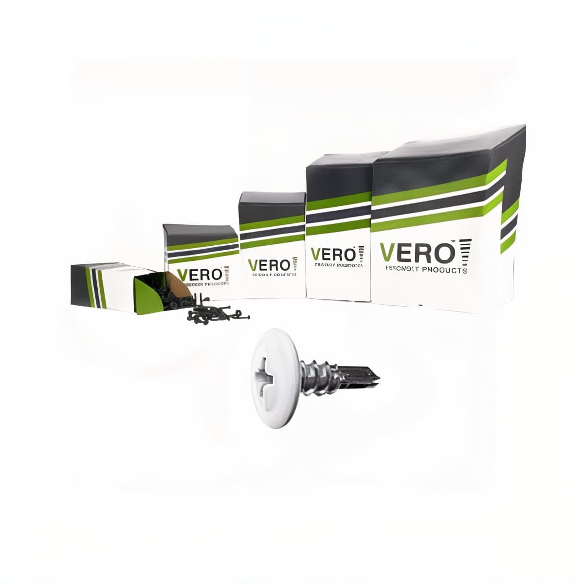 برغي صاج مجلفن برأس مثقوب VERO – متانة عالية مع رأس حفر