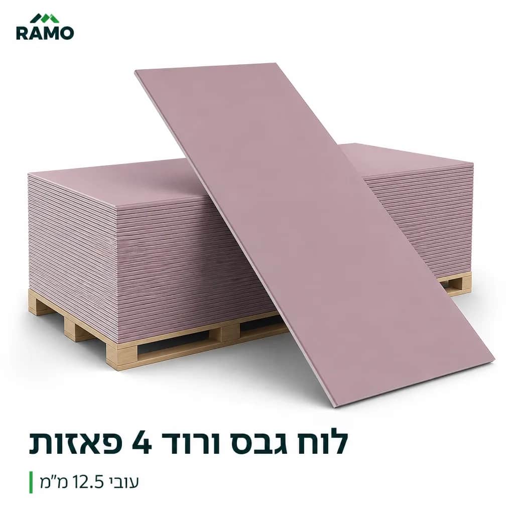 לוח גבס ורוד 4 פאזות | Knauf - אורבונד | קנאוף ישראל