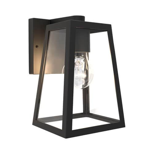 Black FIA LUTEC E27 MAX 40W IP44 Wall Light Nisko