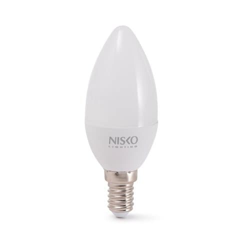 Pack of 3 Milky Candle Bulbs E14 7W Cool Light Nisko