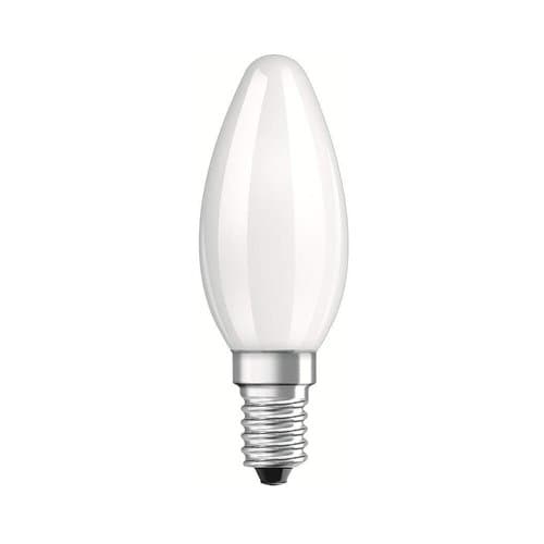 Pair of Osram E14 4W Milky Candle LED Bulbs, Warm Light Nisko