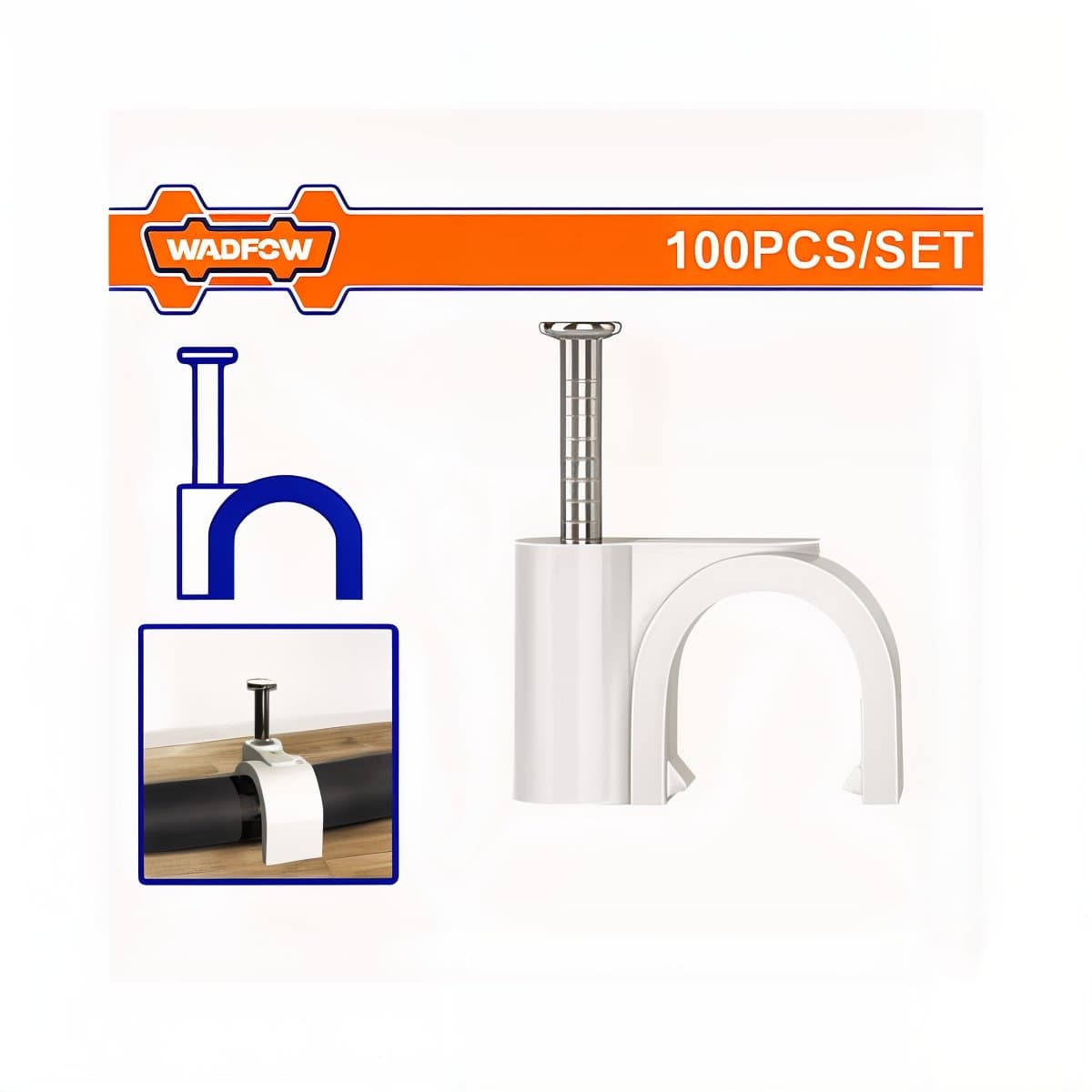 Round Cable Clip 6mm – 100 Pieces per Pack
